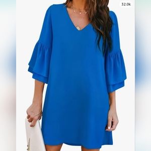 Bell Sleeves Shift Dress